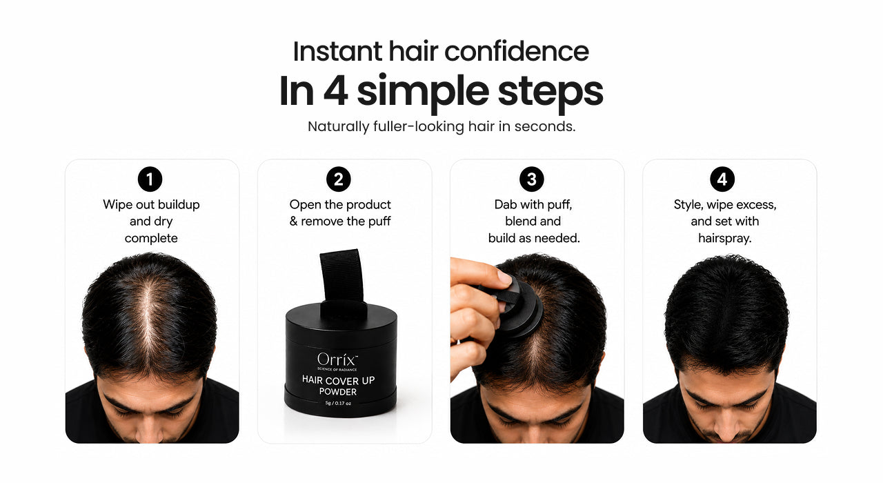 Hair Cover UP Powder NET - 5G how to apply banner
